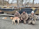 Today we had Scott and FREINDS come down from upstate to try Thier hand at sea duck hunting. Needless to say it was a humbling experience. They had to get used to the lea