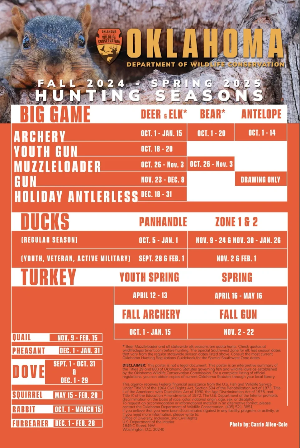 HUNTING SEASONS IN OKLAHOMA 2025–26: Deer Hunting, Big Game and Small Game, Licenses, and Regulations Guide