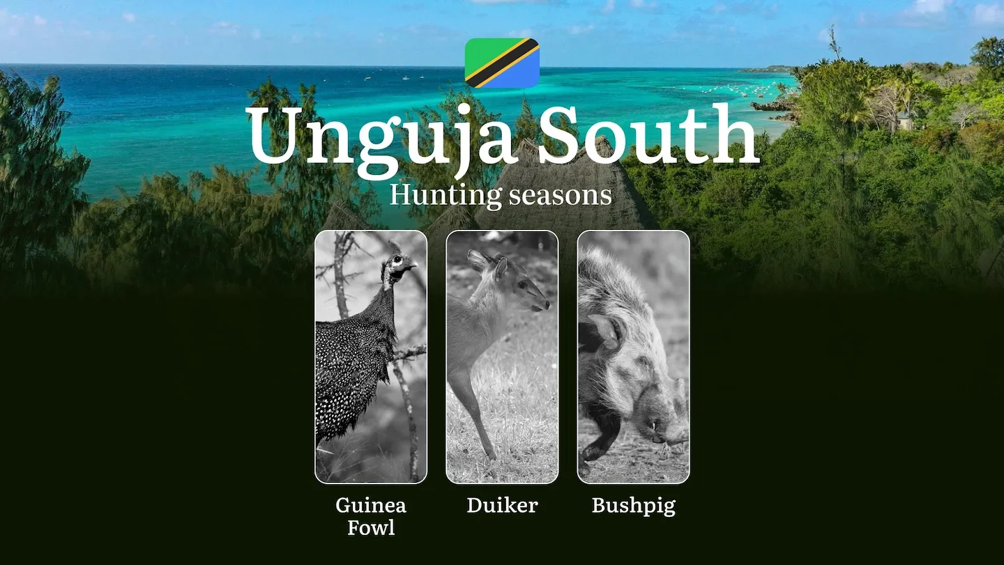Hunting Calendar for Unguja South: Prime Times for Big and Small Game, Restricted Areas, Regulations and Exemptions, Obt…