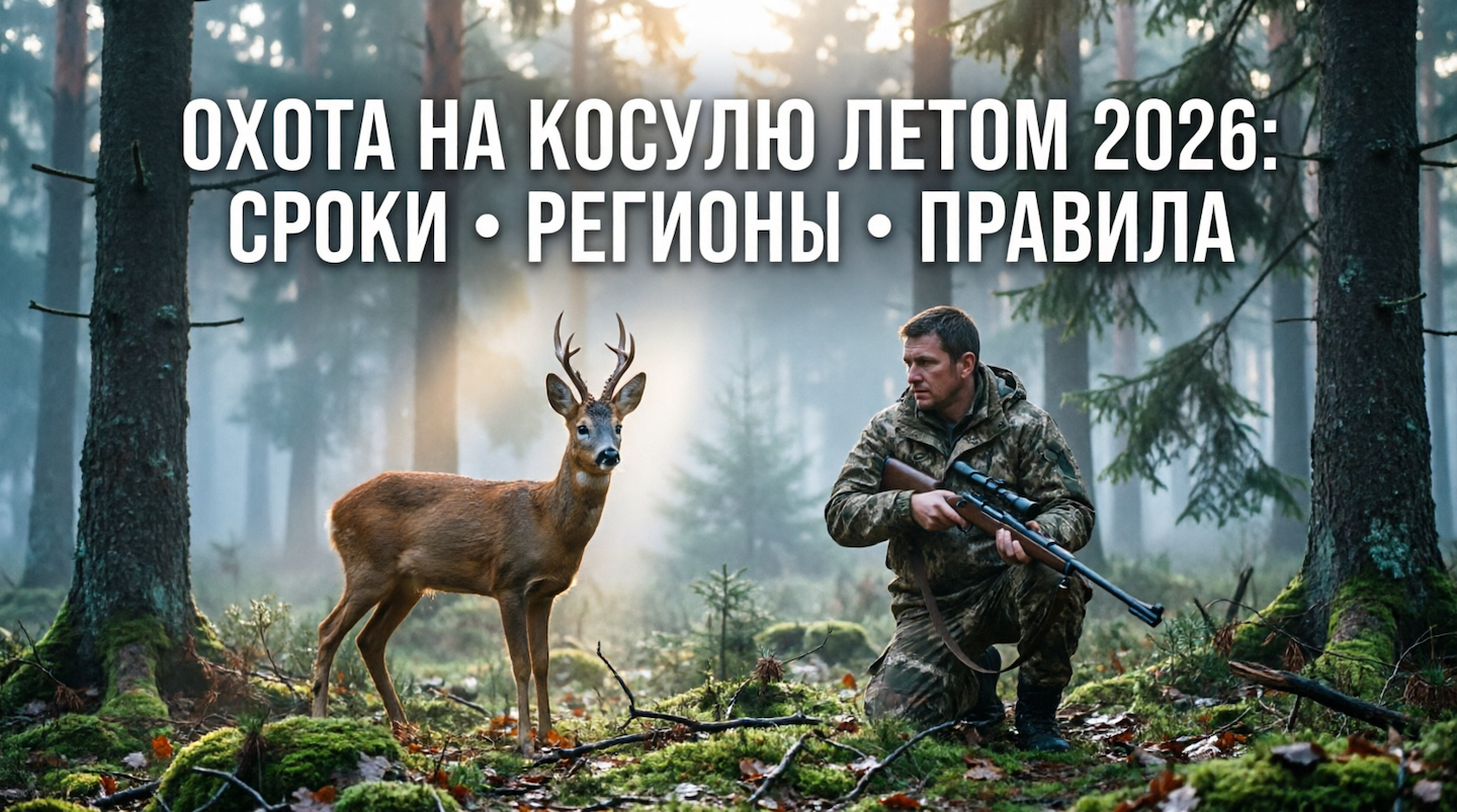 Охота на косулю летом 2026 в РФ: сроки открытия по регионам, разрешённое оружие и правила добычи рогача