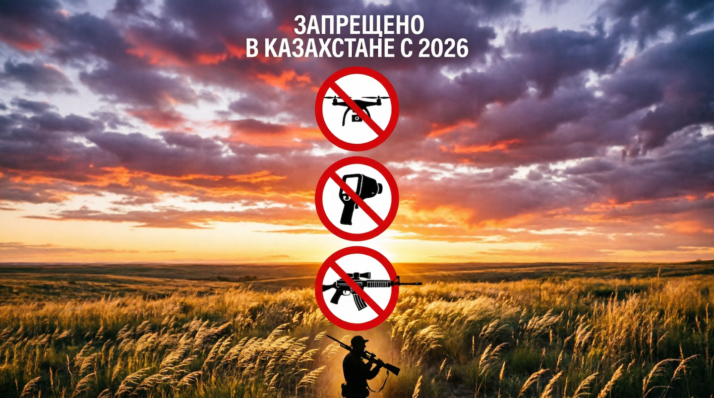 Запрет тепловизоров, дронов и ПНВ на охоте в Казахстане: новые правила 2026 года
