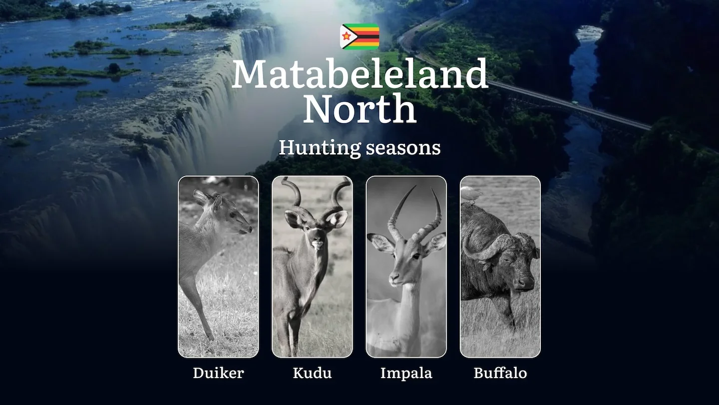Hunting Seasons in Zimbabwe, MATABELELAND NORTH Region: Dates of Hunting, Prohibitions and Wildlife Protection, Responsi…