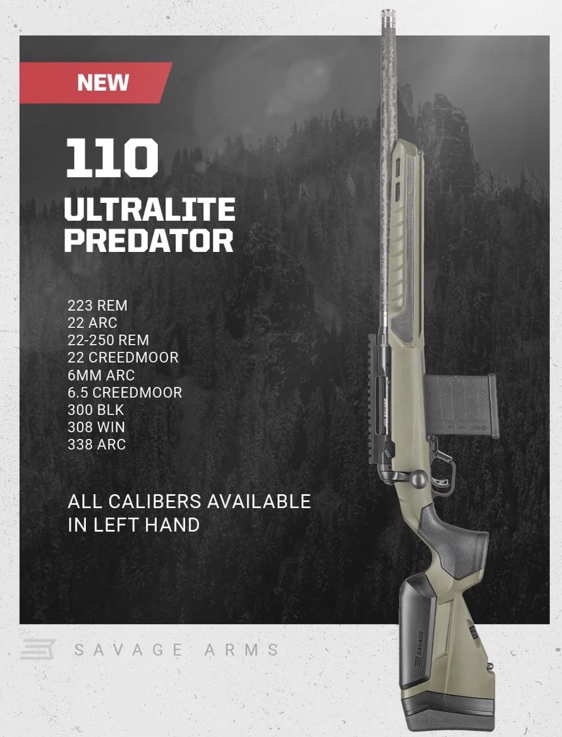 Savage 110 Ultralite Predator Review 2026: Calibers, Left Hand Options, Specs, Price, Accuracy & Ballistics