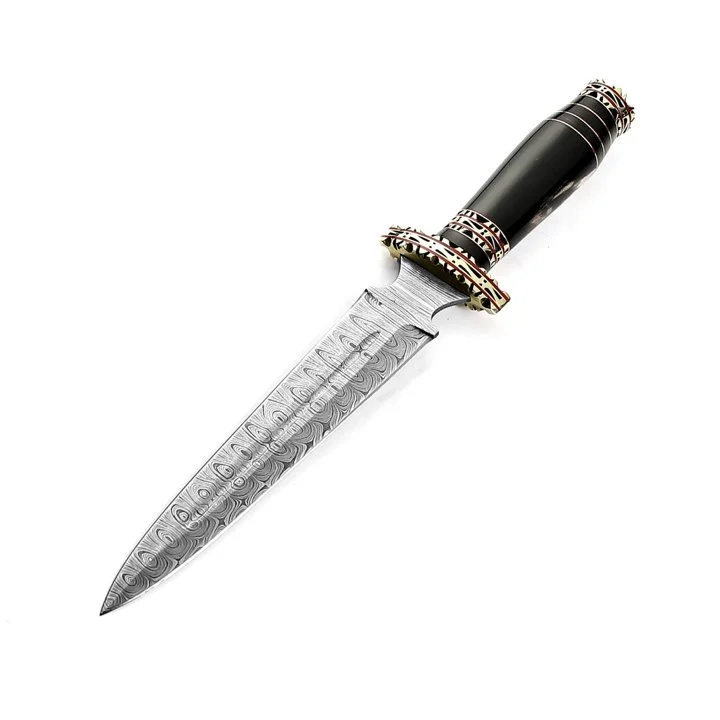 Custom made Damascus steel Dagger knife Buffalo & wood Handel 
For Sale?