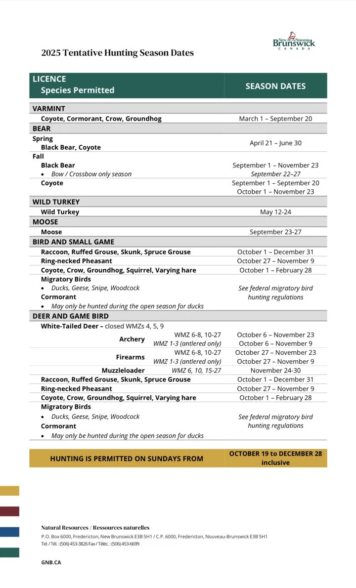 HUNTING SEASONS IN NEW BRUNSWICK, CANADA 2025–26: Big Game and Small Game, Licenses, and Regulations Guide